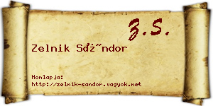 Zelnik Sándor névjegykártya