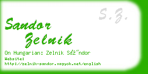sandor zelnik business card